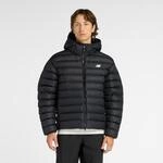 New Balance Steppjacke "Hooded Puffer Jacket BLACK" mit Kapuze warm gef&uuml;ttert,...
