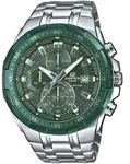 Chronograph CASIO EDIFICE, gr&uuml;n (silberfarben, gr&uuml;n), Armbanduhren, Herren,