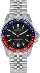Quarzuhr JACQUES LEMANS "Liverpool Diver", silber (silberfarben, blau, rot, schwarz),
