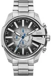 Chronograph DIESEL "Mega Chief Slim", silber (edelstahlfarben, schwarz, schwarz,