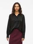 Langarmbluse VILA "VIENNA RAVENNA L/S BALLOON SHIRT - NOOS", Damen, Gr. 38, schwarz