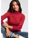 Rollkragenpullover MELROSE, Damen, Gr. 42, rot (rot, pink), Strick,...