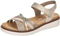Riemchensandale REMONTE, Damen, Gr. 37, gold (hellgrau, goldfarben), Lederimitat,