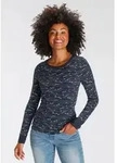 Langarmshirt KANGAROOS, Damen, Gr. 48/50, blau (marine), Rippware,...
