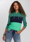 KangaROOS Kapuzenshirt aus Rippware, mit Kapuze, figurbetonte Passform,