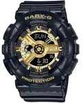 Chronograph CASIO BABY-G, schwarz, Armbanduhren, Damen, Chronograph, Quarzuhr,
