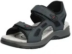Trekkingsandale RIEKER, Herren, Gr. 46, schwarz (jeansblau, schwarz), Lederimitat,