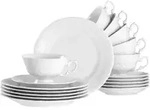 Kaffeeservice CREATABLE "Frederike Weiss, Service 18-tlg.", wei&szlig;, 18, Porzellan,