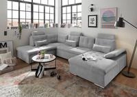ED EXCITING DESIGN Wohnlandschaft "Jakarta U-Form mit Bettfunktion, Bettkasten"