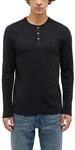 Langarmshirt MUSTANG "Herren Style Arminto", Herren, Gr. XXL, schwarz, Strick, 100%