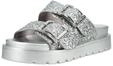 Pantolette BUFFALO "Buffalo Pantoletten Lederimitat", Damen, Gr. 38, silber,