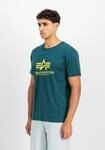 T-Shirt ALPHA INDUSTRIES "Basic T-Shirt BL", Herren, Gr. S, deep petrol,
