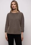 3/4-Arm-Shirt STREET ONE, Damen, Gr. 34, schwarzest braun, Stoff, 52% Polyester, 32%