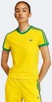 T-Shirt ADIDAS ORIGINALS "3S TEE SLIM", Damen, Gr. XL, eqt gelb, gr&uuml;n, collegiate