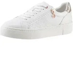 Plateausneaker TAMARIS, Damen, Gr. 43, rosa (wei&szlig;, ros&eacute;gold), Synthetik, Textil,