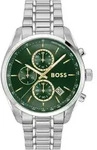 Chronograph BOSS "GRAND PRIX 44", gr&uuml;n (silberfarben), Armbanduhren, Herren,