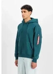 Hoodie ALPHA INDUSTRIES "Backprint Hoodie", Herren, Gr. S, deep petrol, Obermaterial: