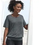 Kurzarmshirt VIVANCE "mit breitem Bund", Damen, Gr. 44/46, grau (graugr&uuml;n),