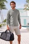 Henleyshirt JOHN DEVIN "mit Stehkragen", Herren, Gr. S (44/46), grau, Piqu&eacute;,