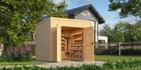 Nordic Holz Gartenhaus "Fynn 2" kleiner stilvoller Schuppen mit Flachdach