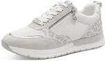 Plateausneaker TAMARIS, Damen, Gr. 37, silberfarben kombiniert, Lederimitat, Textil,