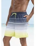 Badeshorts BENCH. "Sunset", Herren, Gr. XL (54/56), N-Gr, grau (grau, gelb),