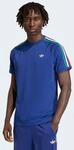 T-Shirt ADIDAS ORIGINALS "3-STREIFEN", Herren, Gr. S, blau (victory blau, bold gr&uuml;n,