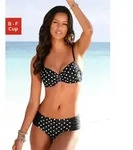 B&uuml;gel-Bikini LASCANA, Damen, Gr. 44, Cup E, schwarz-wei&szlig; (schwarz, wei&szlig;),