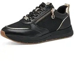 Keilsneaker TAMARIS, Damen, Gr. 41, schwarz (schwarz kombiniert), Lederimitat,