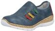 Slipper RIEKER "Rieker Slipper Lederimitat", Damen, Gr. 36, blau, Lederimitat,...