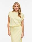 Vila Kurzarmshirt "VIELLETTE S/S SATIN TOP - NOOS" Kunstfaser, regular fit