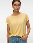 Vero Moda Kurzarmshirt "VMAVA PLAIN SS TOP JRS NOOS" Materialmix, regular fit