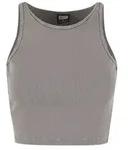 T-Shirt URBAN CLASSICS "Urban Classics Ladies Washed Rib Jersey Cropped Top", Damen,