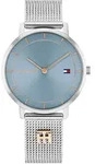 Quarzuhr TOMMY HILFIGER "TEA", silber (silberfarben, hellblau), Armbanduhren,...