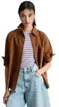 Langarmbluse MARC O'POLO DENIM "aus Leinen-Baumwolle-Mix", Damen, Gr. XXS, braun