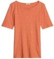 T-Shirt MARC O'POLO "mit U-Boot-Ausschnitt", Damen, Gr. L, warm orange, Obermaterial: