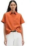 Kurzarmbluse MARC O'POLO "mit breiter Kellerfalten im R&uuml;cken", Damen, Gr. 42, orange