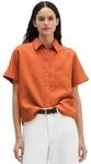 Kurzarmbluse MARC O'POLO "mit breiter Kellerfalten im R&uuml;cken", Damen, Gr. 42, orange