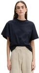 T-Shirt MARC O'POLO "aus Interlock-Jersey", Damen, Gr. L, schwarz navy, Obermaterial: