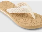 Zehentrenner O'NEILL "O'NEILL FLORAL SANDALS", Damen, Gr. 38, snow wei&szlig;, Synthetik,