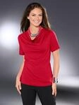 Wasserfallshirt INSPIRATIONEN "Shirt", Damen, Gr. 36, rot, 95% Viskose, 5% Elasthan,