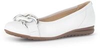 Ballerina GABOR "FLORENZ", Damen, Gr. 35, wei&szlig;, Leder, Schuhe Ballerina,