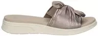 Pantolette CAPRICE "Caprice Pantoletten Leder", Damen, Gr. 40, silber (braun, gold),