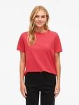 Vila Kurzarmshirt "VINORA S/S T-SHIRT - NOOS" Baumwollmischung, regular fit