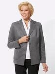 Jackenblazer CLASSIC "Lederimitat-Blazer", Damen, Gr. 38, grau, 90% Polyester,...