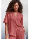 Pyjamaoberteil S.OLIVER, Damen, Gr. 42, rot (rostrot), Obermaterial: 100%...