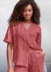 Pyjamaoberteil S.OLIVER, Damen, Gr. 42, rot (rostrot), Obermaterial: 100%...