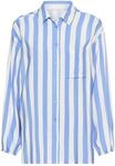 Pyjamaoberteil S.OLIVER, Damen, Gr. 36, blau gestreift, Web, Obermaterial: 100%
