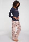 Pyjama VIVANCE DREAMS, Damen, Gr. 48/50, dunkelblau, orange, gebl&uuml;mt, Single...