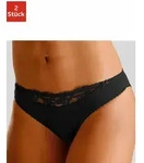 Slip NUANCE BY LASCANA "mit Spitzeneinsatz vorne", Damen, Gr. 40/42, schwarz